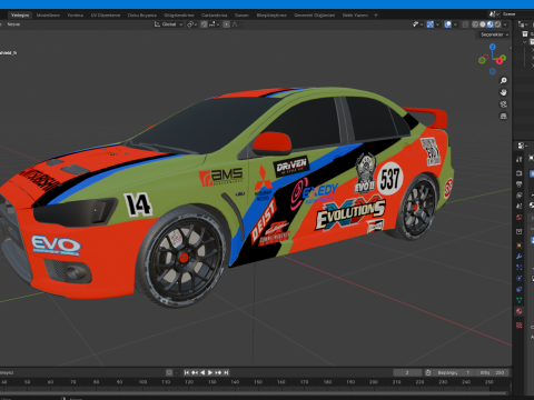 Mitsubishi Lancer Evo X Modelo 3D