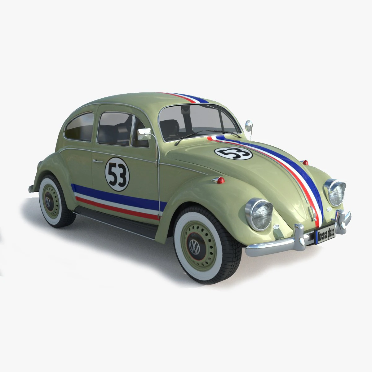Volkswagen Beetle 1974 3D Model .c4d .max .obj .3ds .fbx .stl .blend