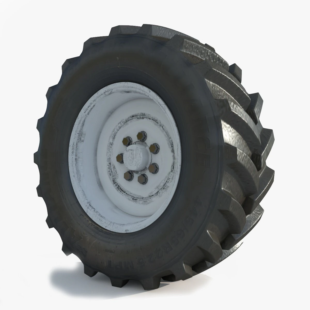 Tractor wheel Rim Tire 3D Model .c4d .max .obj .3ds .fbx .stl .blend 