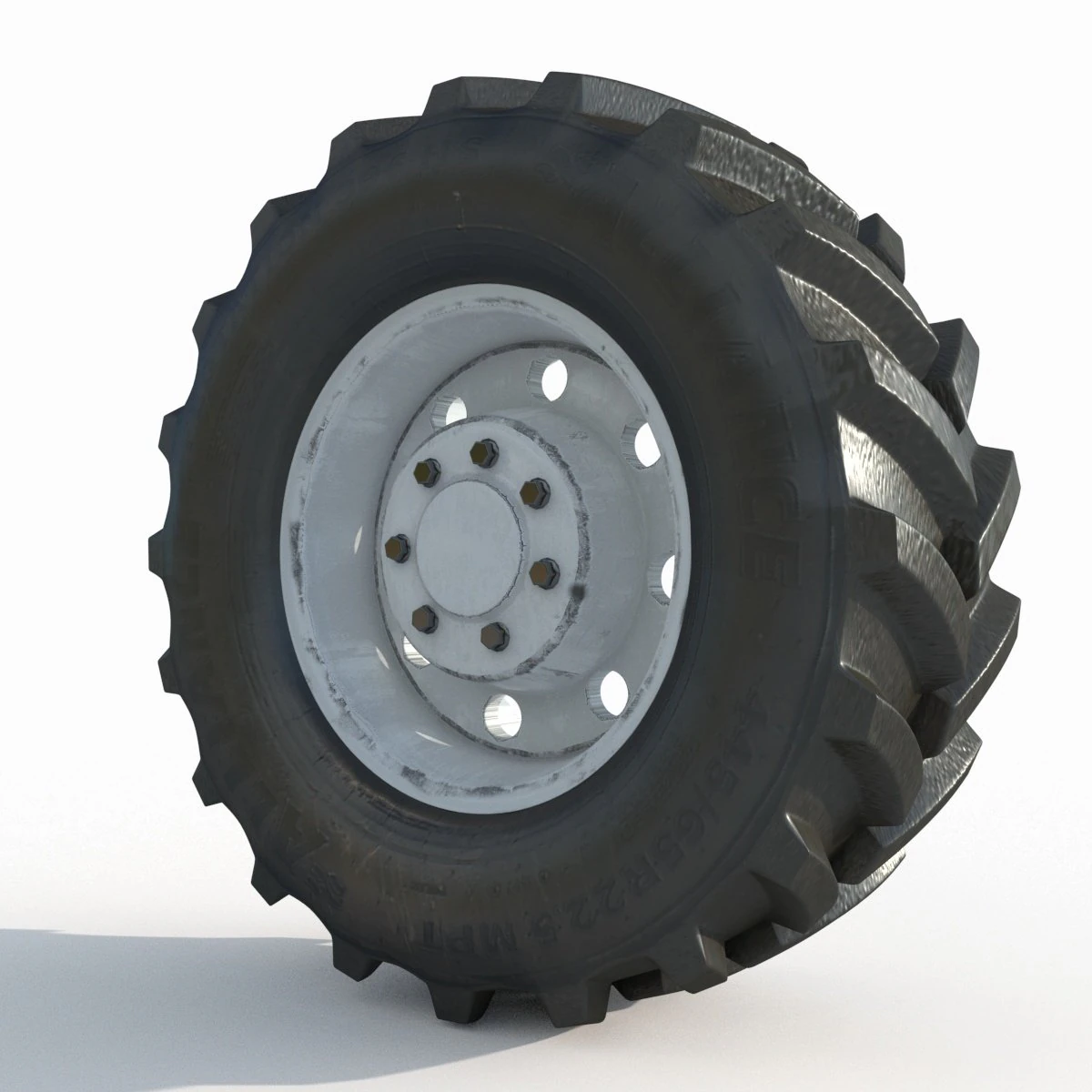 Tractor wheel Rim Tire 1 3D Model .c4d .max .obj .3ds .fbx .stl .blend 