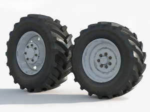 Tractor wheel Rim Tire set 3D Models
