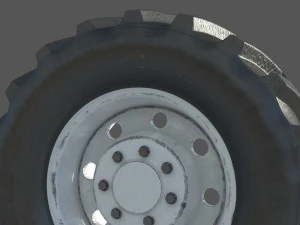 Tractor wheel Rim Tire set 3D Model