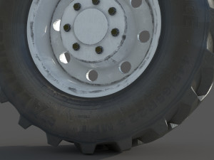 Tractor wheel Rim Tire set 3D Model