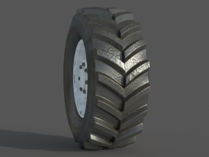 Tractor wheel Rim Tire set 3D Model