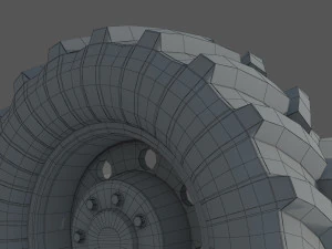 Tractor wheel Rim Tire set 3D Model