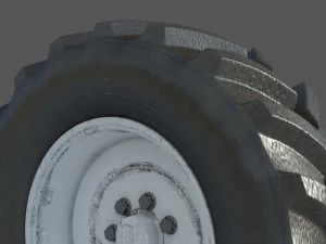 Tractor wheel Rim Tire set 3D Model