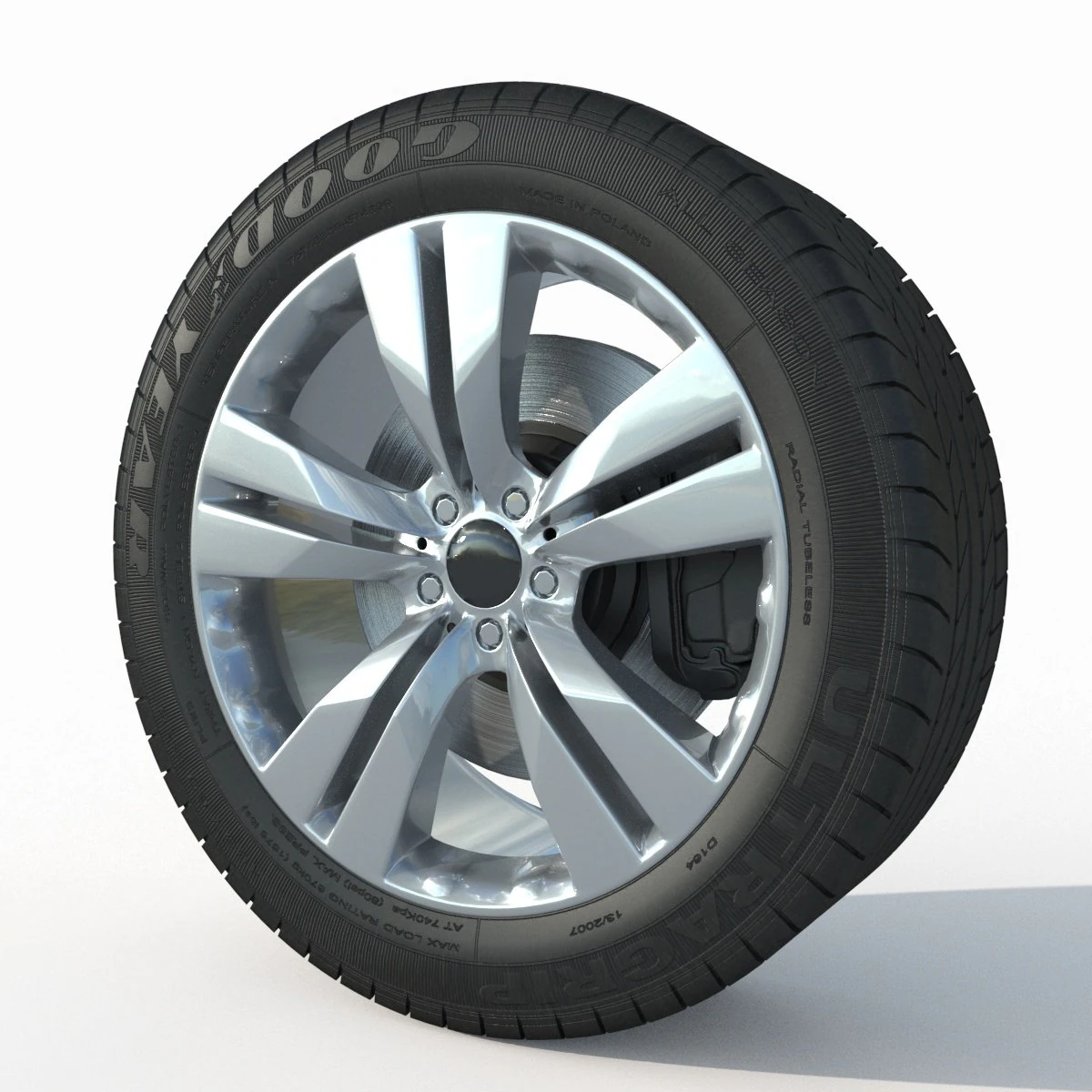 Wheel rim tire 13 3D Model .c4d .max .obj .3ds .fbx .stl .blend