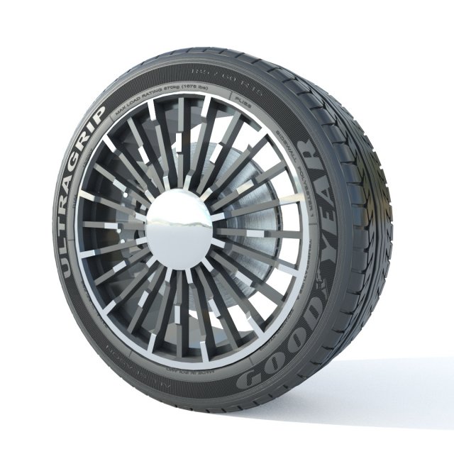 Wheel rim tire 14 3D Model .c4d .max .obj .3ds .fbx .stl .blend 