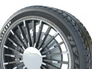 Wheel rim tire 14 3D Model