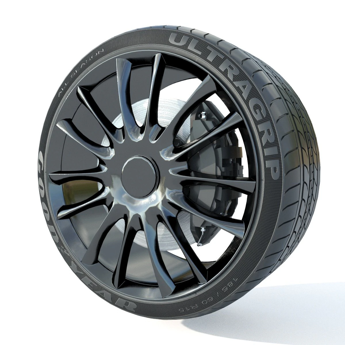 Wheel rim tire 15 3D Model .c4d .max .obj .3ds .fbx .stl .blend 