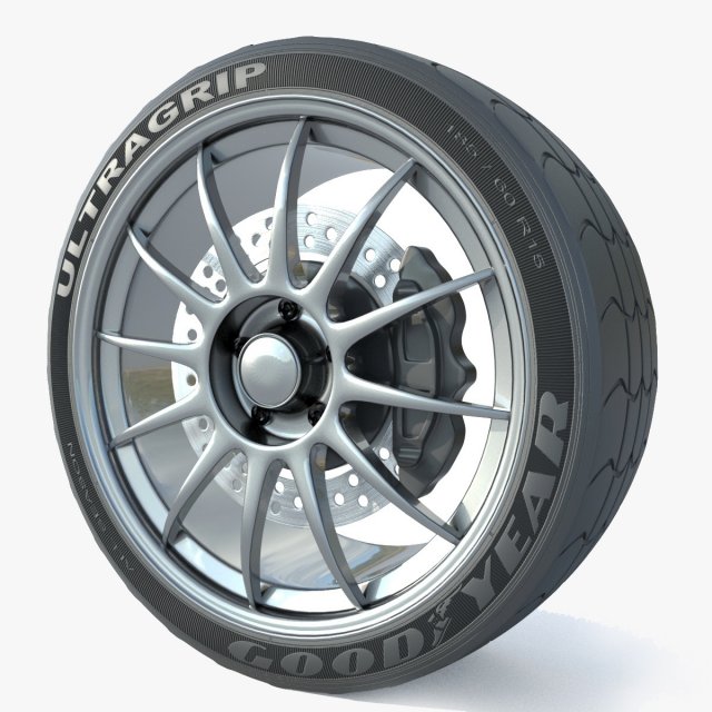 Wheel rim tire 18 3D Model .c4d .max .obj .3ds .fbx .stl .blend 