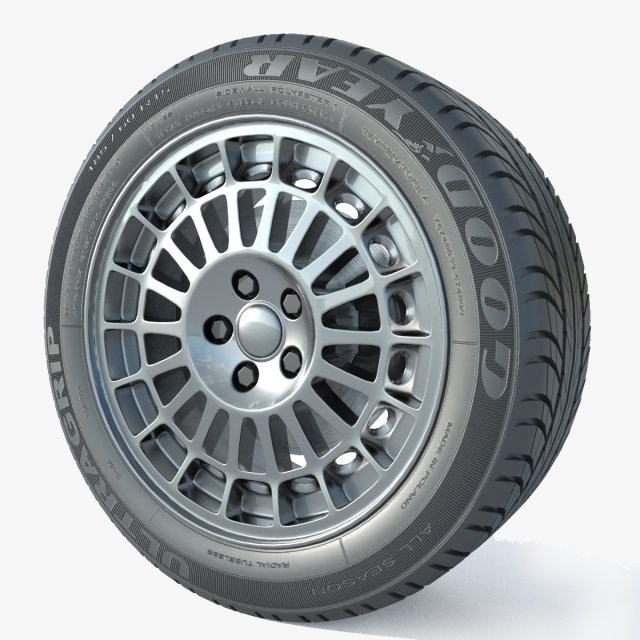 Wheel rim tire 19 3D Модель .c4d .max .obj .3ds .fbx .stl .blend