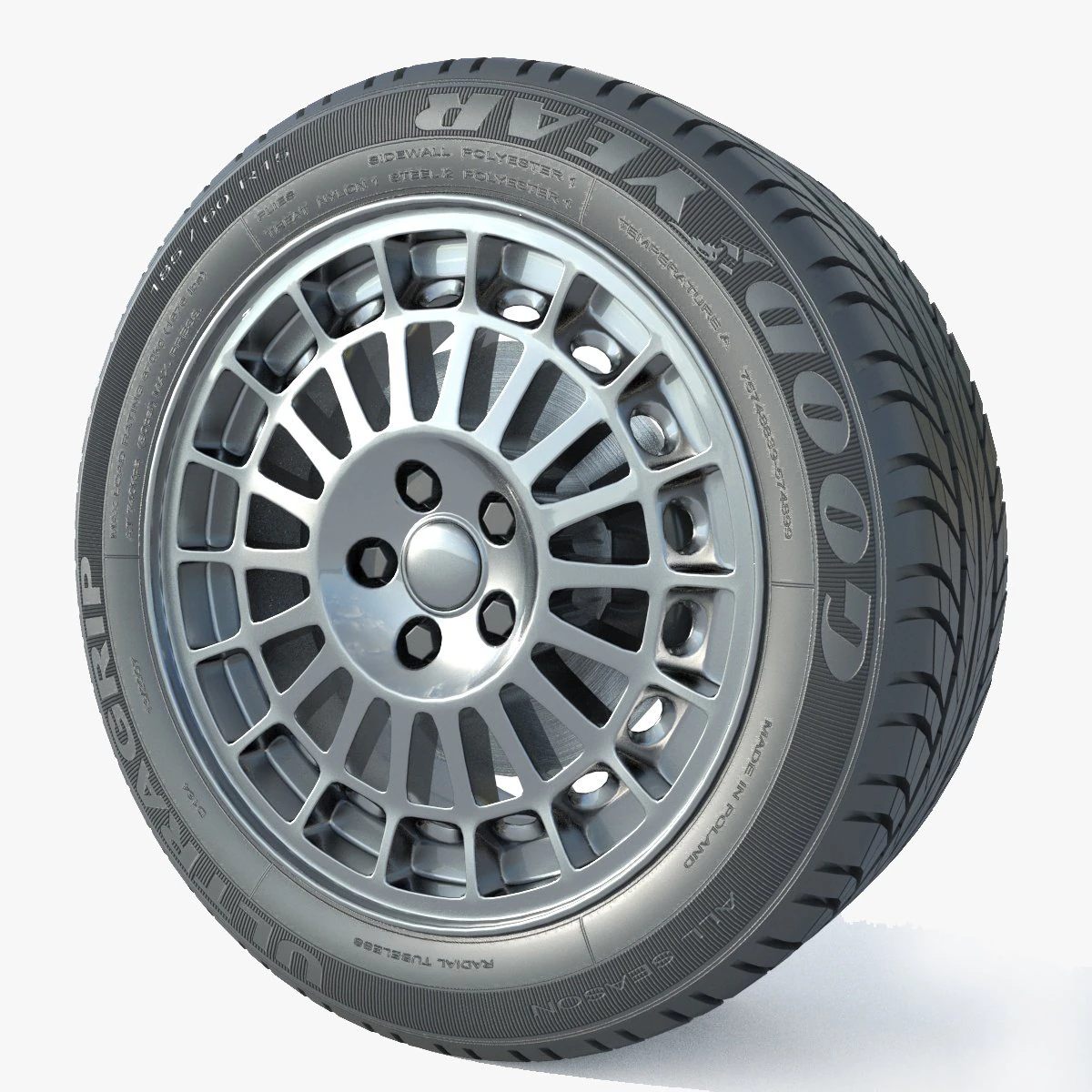 Wheel rim tire 19 3D Model .c4d .max .obj .3ds .fbx .stl .blend 