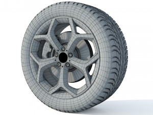 Wheel rim tire 20 3D Model