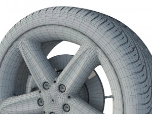 Wheel rim tire 21 3D Model