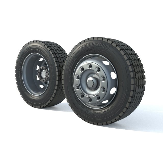 Wheel Rim Tire Truck Set Model 3D .c4d .max .obj .3ds .fbx .stl .blend 