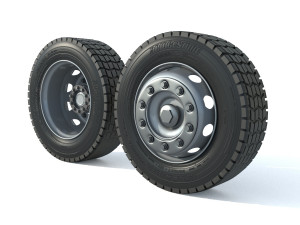 Wheel Rim Tire Truck Set Modelo 3D