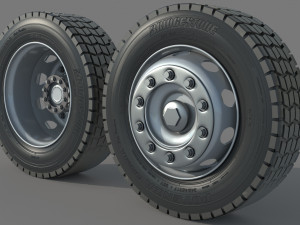 Wheel Rim Tire Truck Set Model 3D