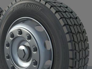 Wheel Rim Tire Truck Set Model 3D