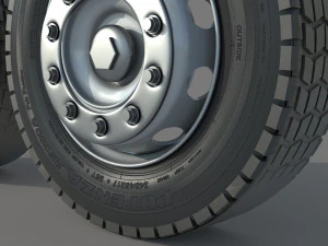 Wheel Rim Tire Truck Set 3D Model