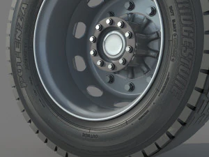 Wheel Rim Tire Truck Set 3D Model