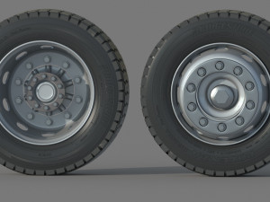 Wheel Rim Tire Truck Set Model 3D