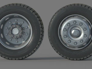 Wheel Rim Tire Truck Set 3D Model
