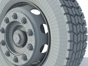 Wheel Rim Tire Truck Set 3D Model