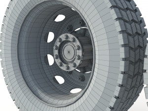 Wheel Rim Tire Truck Set Model 3D