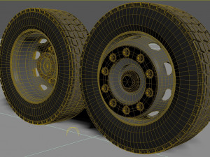 Wheel Rim Tire Truck Set Model 3D