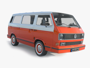 Volkswagen Transporter Passenger Van 3D Model