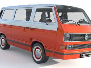 Volkswagen Transporter Passenger Van 3D Model