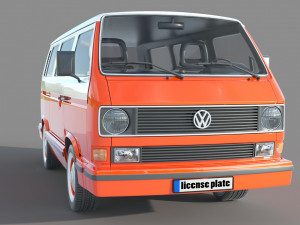 Volkswagen Transporter Passenger Van 3D Model