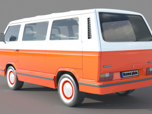 Volkswagen Transporter Passenger Van 3D Model