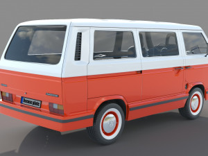 Volkswagen Transporter Passenger Van 3D Model