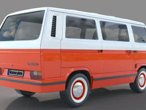Volkswagen Transporter Passenger Van 3D Model