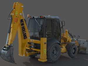 New Holland B115B Backhoe Loader 3D Модель