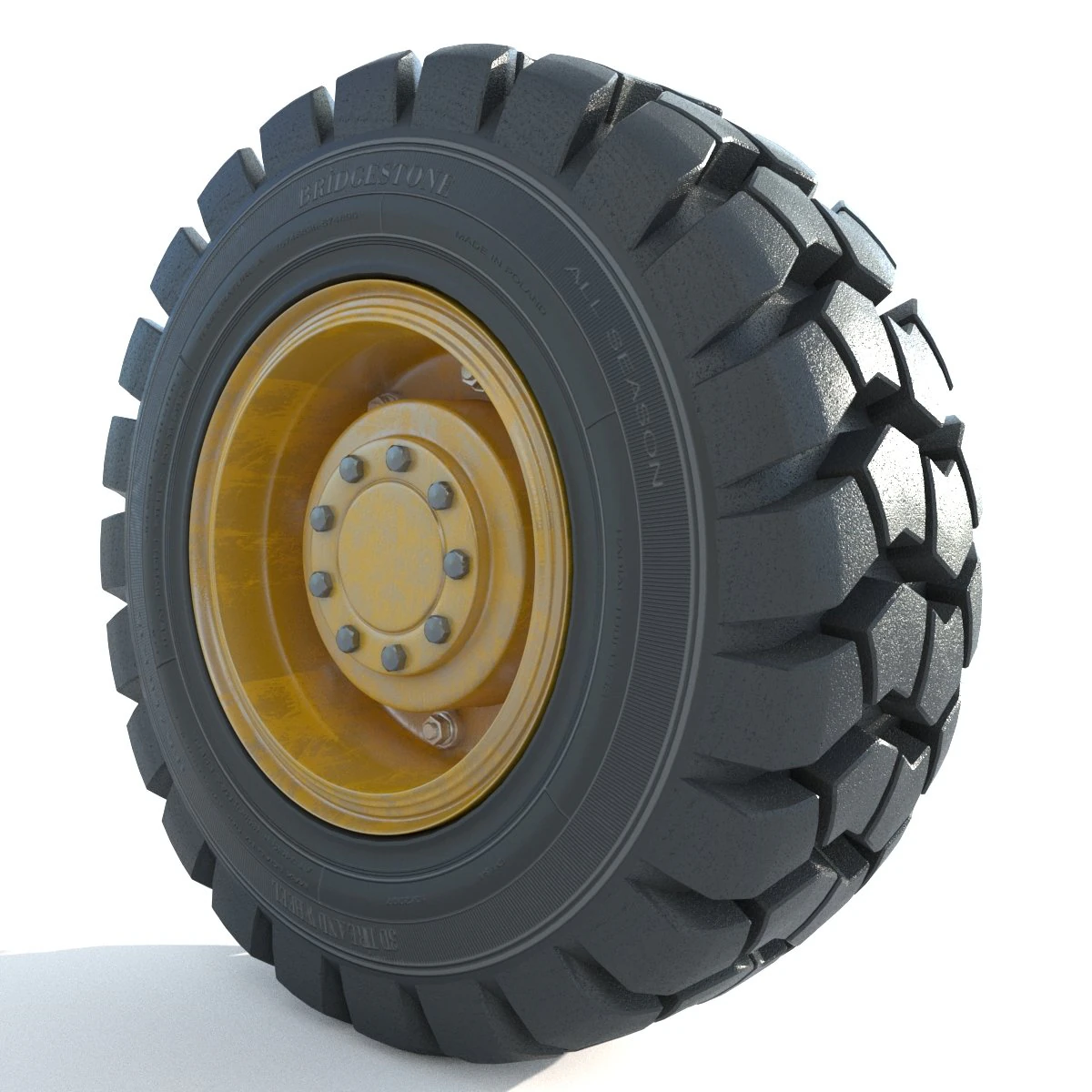 Truck wheel 01 3D Model .c4d .max .obj .3ds .fbx .stl .blend 