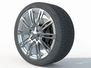 Wheel rim tire 22 3D Model
