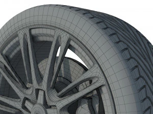 Wheel rim tire 22 3D Model