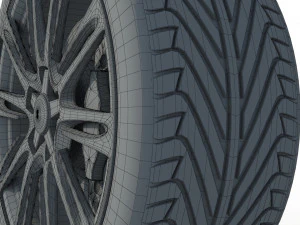 Wheel rim tire 22 3D Model