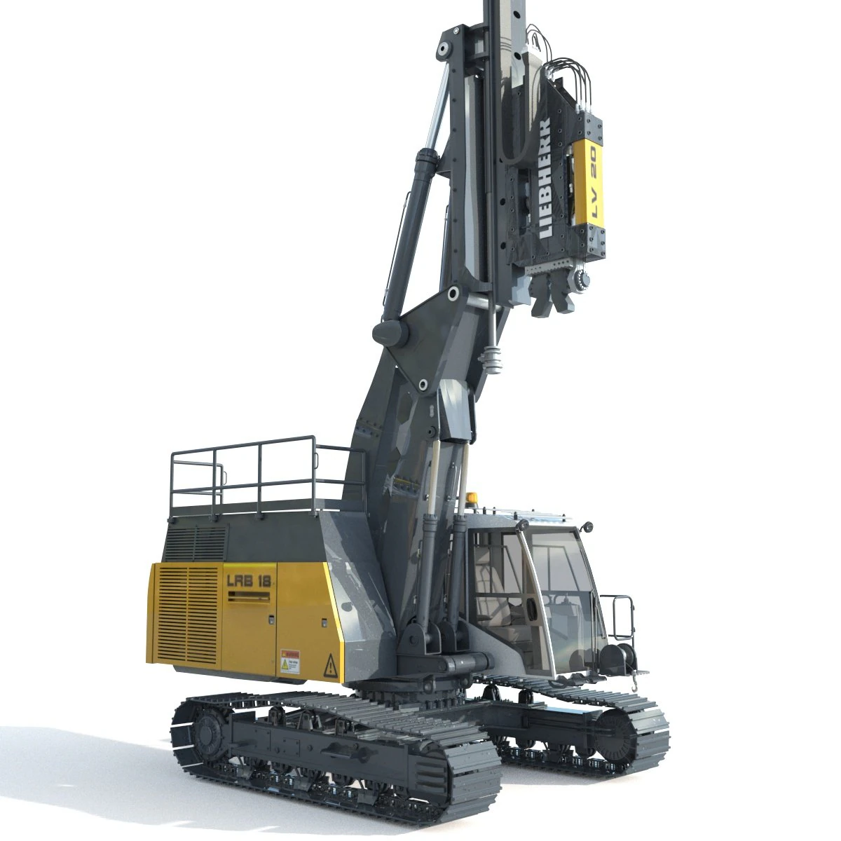 Liebherr LRB 18 Piling and Drilling Rig 3D Model .c4d .max .obj .3ds .fbx .stl .blend 
