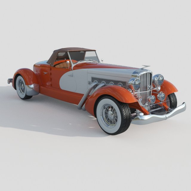 Duesenberg SJ Boattail Speedster Modello 3D .c4d .max .obj .3ds .fbx .stl .blend 
