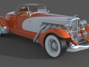 Duesenberg SJ Boattail Speedster Modello 3D