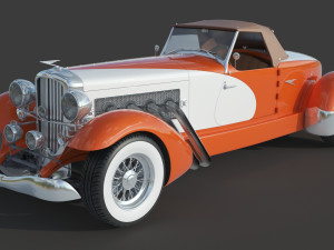 Duesenberg SJ Boattail Speedster Modello 3D