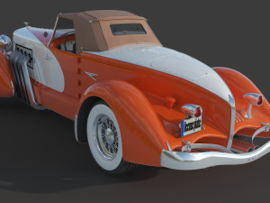 Duesenberg SJ Boattail Speedster Modello 3D