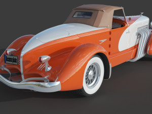 Duesenberg SJ Boattail Speedster Modello 3D