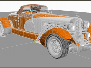 Duesenberg SJ Boattail Speedster Modello 3D