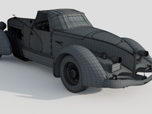 Duesenberg SJ Boattail Speedster Modello 3D