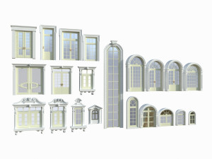 Doors Windows set 3D मॉडल